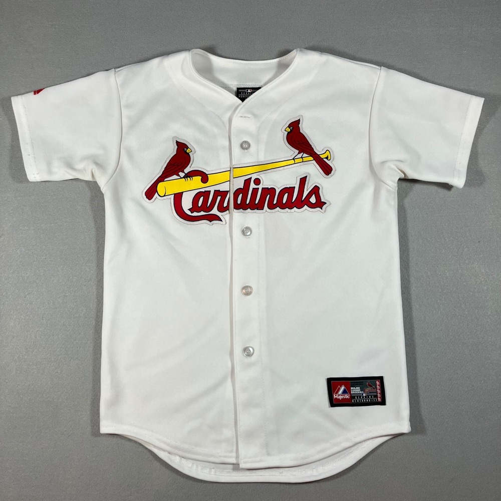 Vtg Majestic St Louis Cardinals Yadier Molina #4 MLB Jersey White Youth Medium